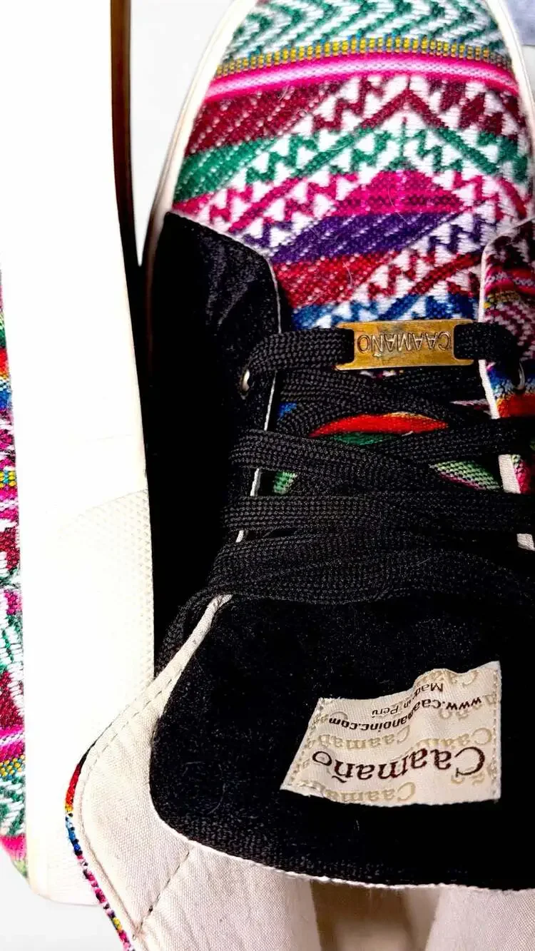 Caamaño High Top Sneakers Peruvian Textile Multi-Color Size Men 6 Women 8